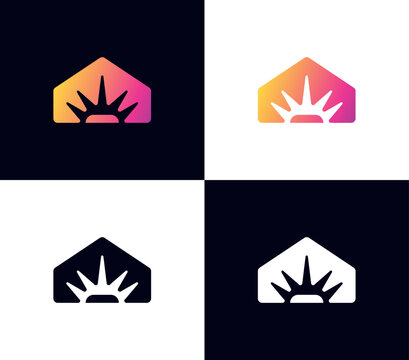 带有旭日渐变标志的现代住宅