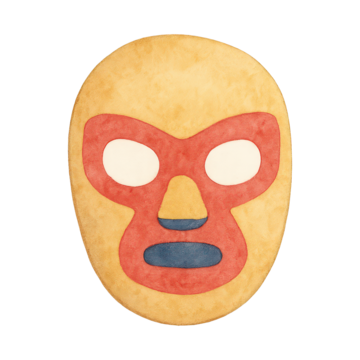 PNG格式彩色抽象摔跤手面具