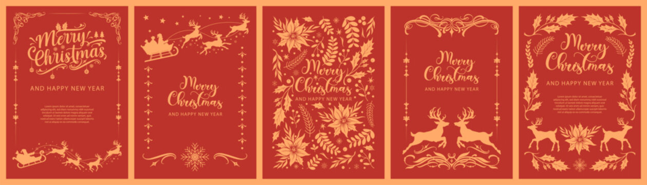 带有节日设计的喜庆圣诞贺卡