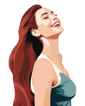 PNG格式成年女性微笑肖像摄影作品