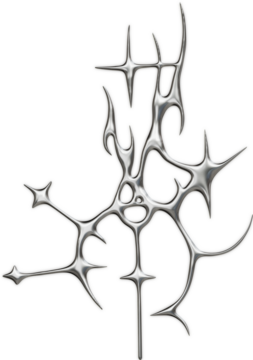 3D赛博符文主义风格的未来主义铬合金抽象符文，具有反光金属表面和尖锐的哥特式液体形状。