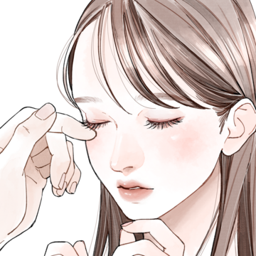 被长睫毛触碰着的女性