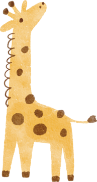 水彩可爱非洲野生动物插画。手绘非洲野生动物角色设计