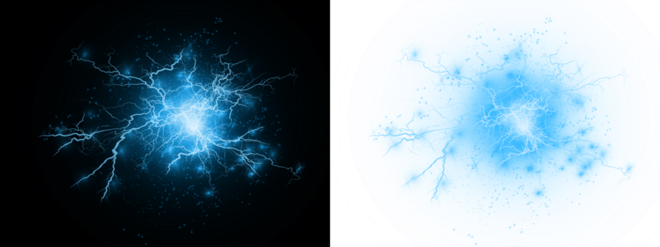 透明背景上的PNG电蓝色等离子环PNG叠加图