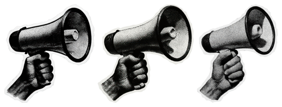 手中的复古扩音器