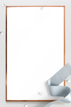 银色丝带金色边框透明背景图片