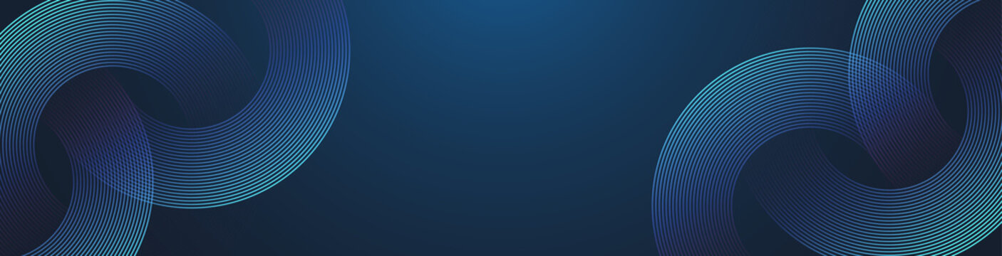 现代抽象蓝色圆圈线条背景：适用于海报、宣传册、封面、网站、页眉、网络横幅、演示文稿的几何条纹线条艺术设计