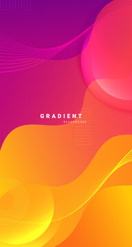 带有柔和流动波和曲线的抽象垂直渐变背景