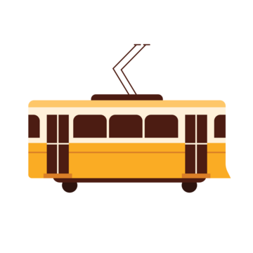 白色孤立背景上经典葡萄牙里斯本电车的简约扁平设计矢量插画