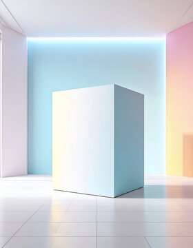 抽象现代物体，带有霓虹渐变和几何形状的未来主义艺术