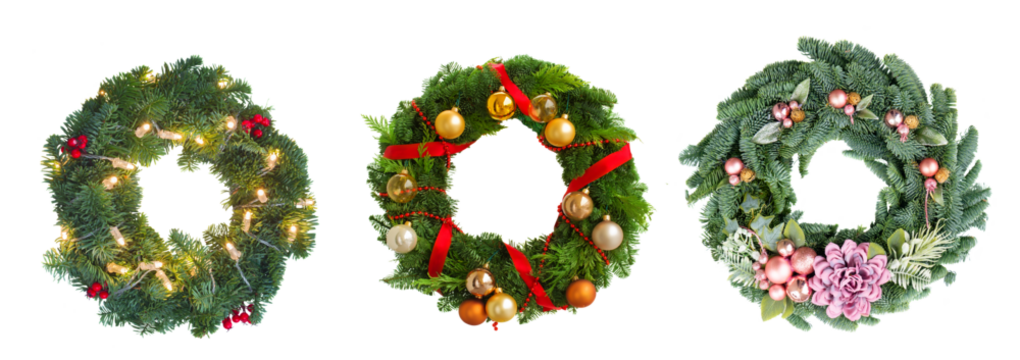 装饰好的圣诞花环