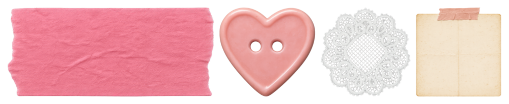 用于创意项目的PNG工艺元素，透明背景上的元素集