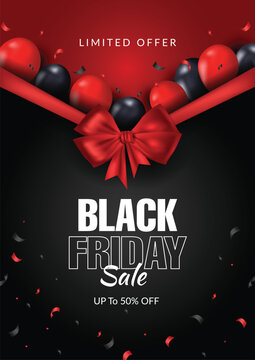 黑色星期五限时促销优惠。黑色背景。横幅、海报、网站头部矢量插画