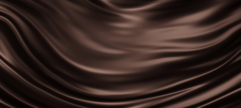 带有文字空间的奢华深棕色织物背景3D渲染图