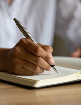 正在记录议程笔记的女性