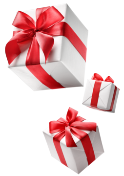 翻译标题：带有红色盒子的白色礼品盒