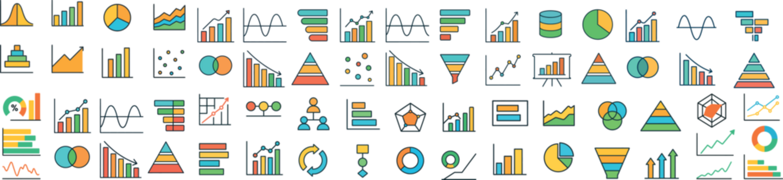 Data Visualization Icons Set Charts Graphs Analytics UI