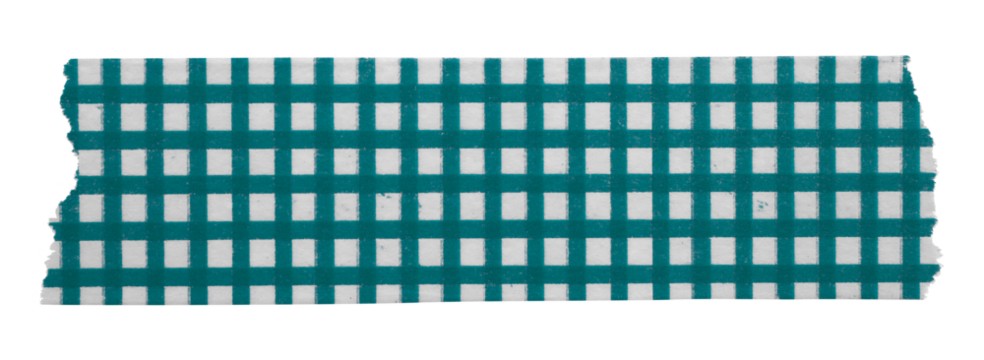 绿色图案贴纸纸带，透明背景上孤立呈现