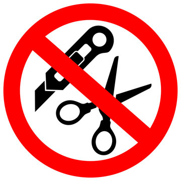 翻译：请勿使用尖锐工具矢量安全标志