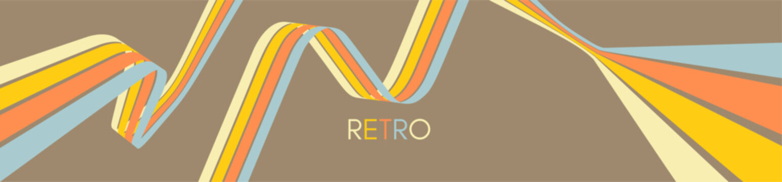 彩色线条。弯曲的丝带。专为海报或横幅设计的矢量插画。