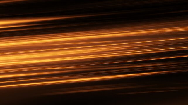 暖色调的水平线在黑色背景上营造出动态的运动效果。与光和速度相互作用，唤起能量与动感。极简主义抽象构图。由神经网络人工智能生成。