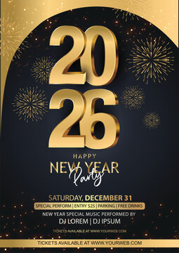 2026 Happy New Year Background for your Flyers and Greetings Card or new year themed party invitation. abstract vector illustration design