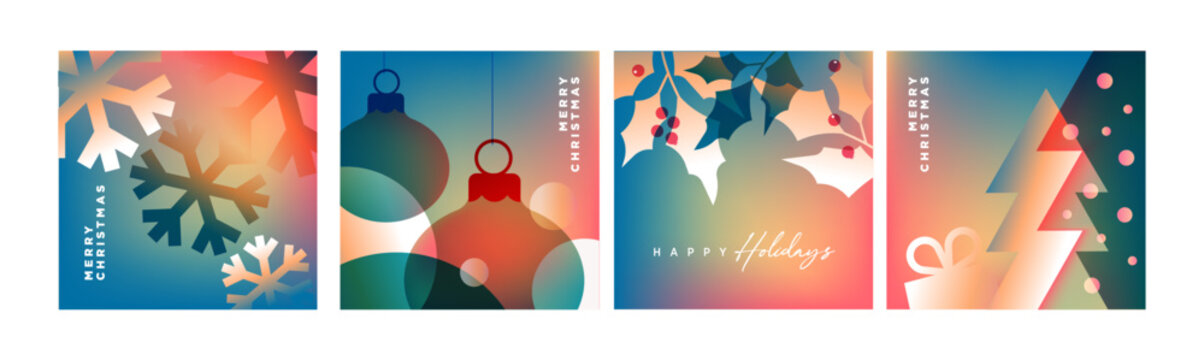 圣诞快乐，新年快乐。适用于节日贺卡、背景、网站及社交媒体横幅、营销材料的矢量插画模板