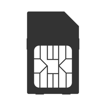 透明背景上的独立SIM卡图标