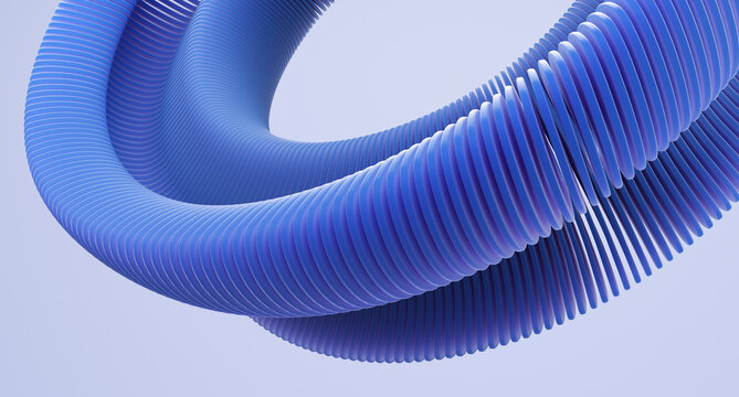 由玻璃形状构成的圆。3D渲染图。