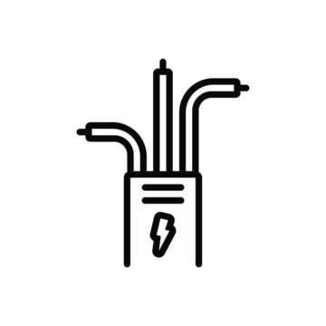 用于电气布线的黑线图标