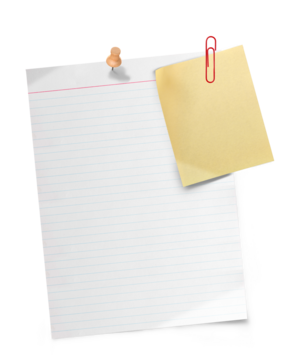 白色网格便签本贴纸。一张空白的方格纸。带有网格线的真实便签本，单独呈现