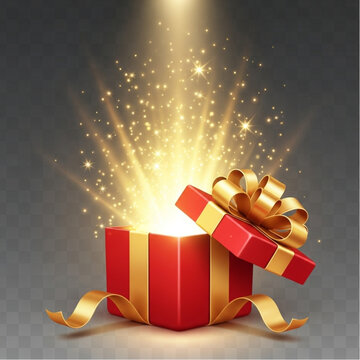 一幅引人注目的图片展示了一个包装精美的礼盒，有闪耀的光芒从中溢出，唤起了人们对这个特殊场合的兴奋与期待之情。