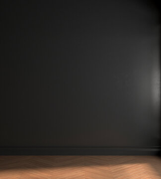 现代温馨客厅室内设计与黑色图案墙面背景