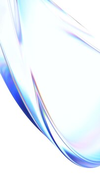 抽象极简主义设计，虹彩玻璃形状，垂直方向，3D渲染