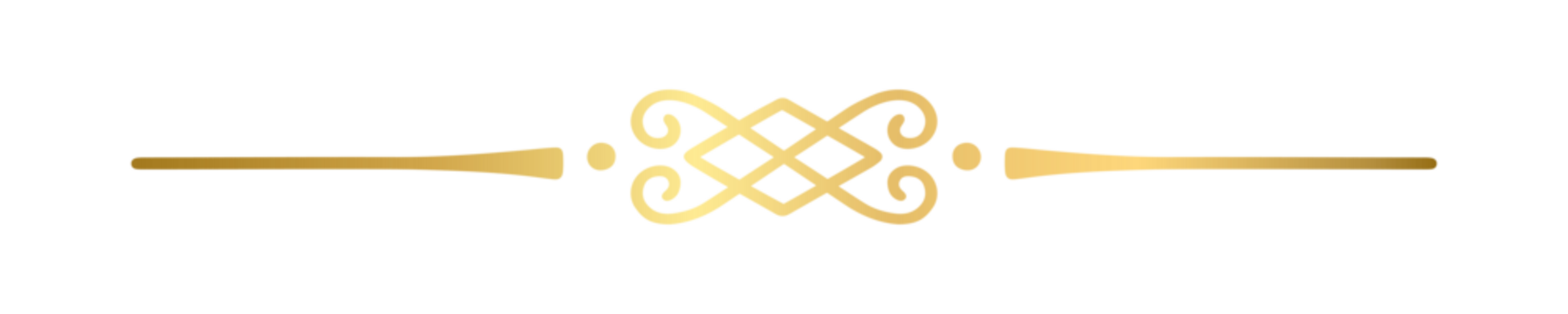 金色文字分隔线涂鸦。婚礼装饰元素。分隔线装饰、边框、复古线条分隔符。手绘矢量插画，透明背景上孤立呈现