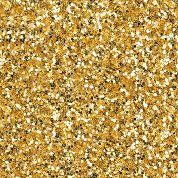 优雅明亮的金色闪粉、闪耀五彩纸屑质感的圣诞无缝图案。