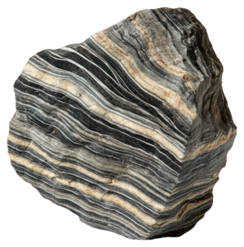 PNG格式褶皱片麻岩岩石矿物层