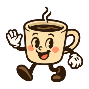 PNG格式欢快的动画咖啡杯