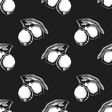 彩色柠檬树枝无缝图案