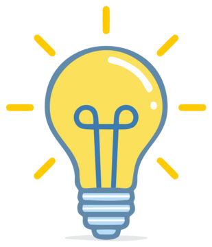 用于创意设计和解决问题的亮黄色灯泡辐射概念图标