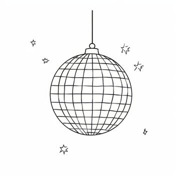 迪斯科球球体草图线条