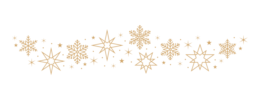 雪花与星星边框孤立矢量插画