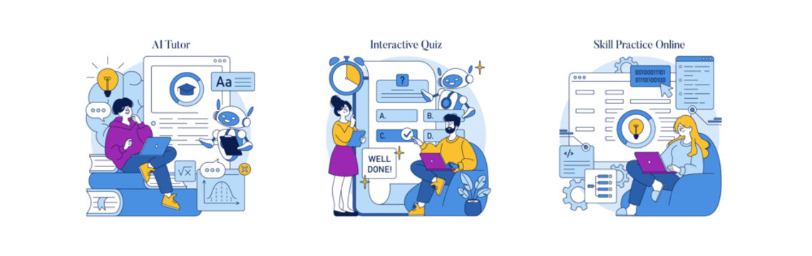 AI导师与在线测验助力的交互式学习