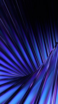 黑色背景上的未来主义玻璃结构，垂直方向，3D渲染