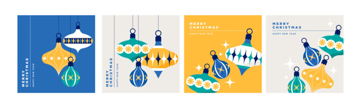 适用于商务和个人使用的圣诞新年贺卡。适用于贺卡、网站横幅、社交媒体横幅及营销材料的矢量插画