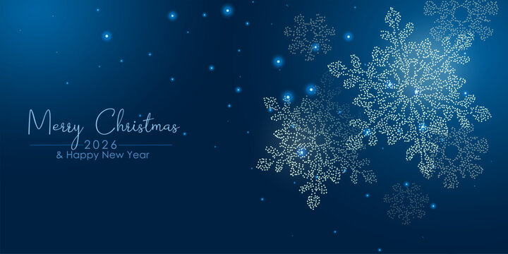 带有雪花圆点的抽象圣诞新年设计节日贺卡