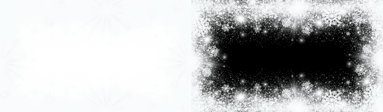 Winter snowflakes background with a black banner for text overlay perfect for christmas cards and holiday season promotions with a festive and elegant design on transparent background