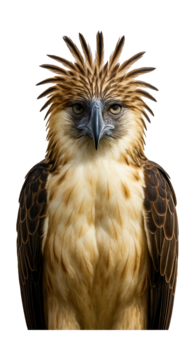 Philippine eagle featuring long crest feathers and a strong beak.