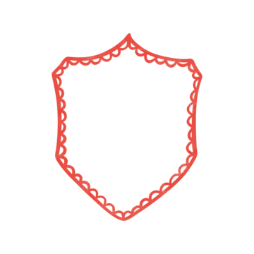 红色涂鸦纹章：节日设计的优雅边框