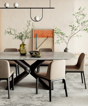 Large luxury modern bright interiors Living room mockup illustration 3D rendering image